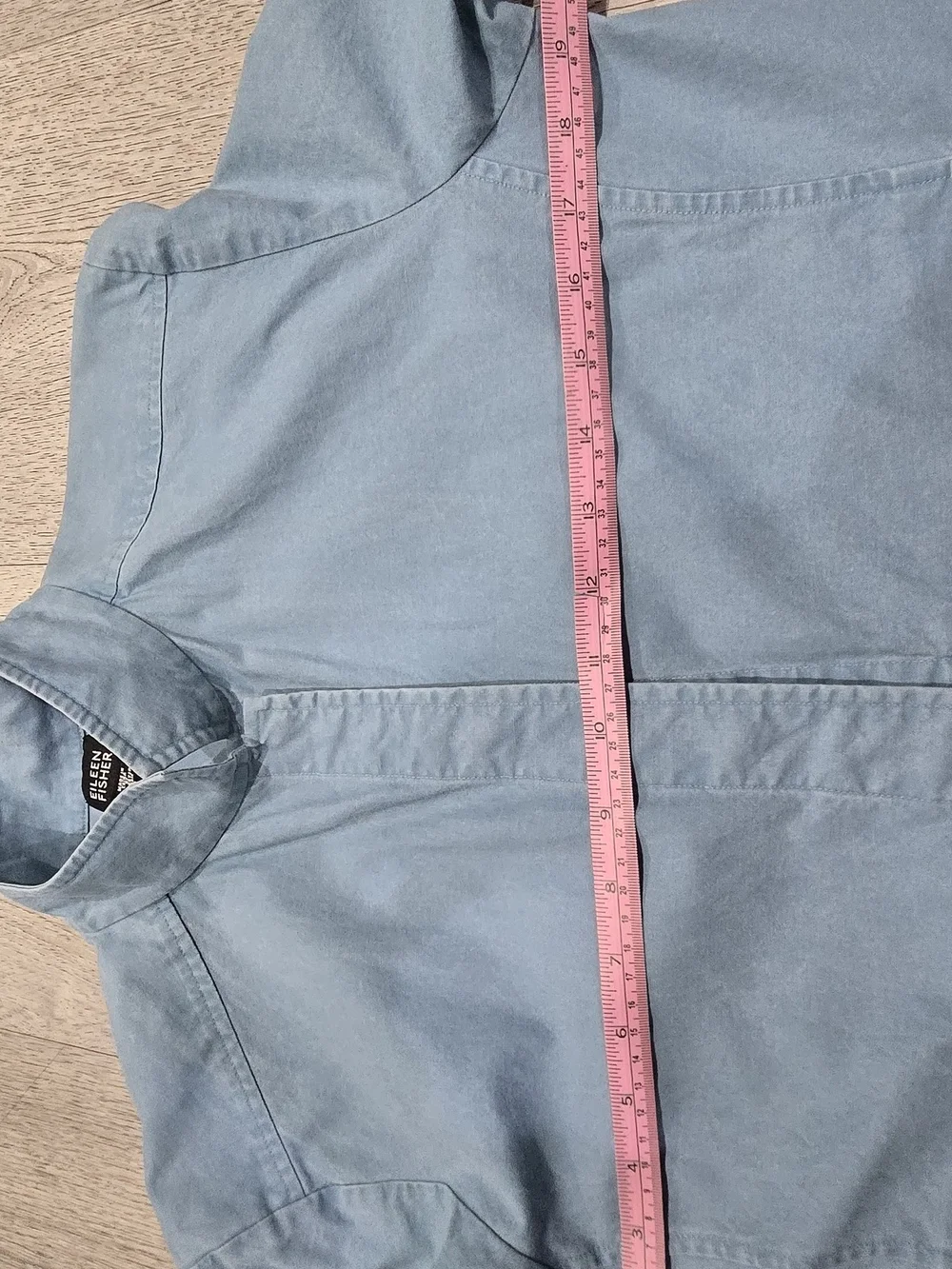 Eileen Fisher 2-Piece Blue Cotton Jacket & Skirt Set S/XS